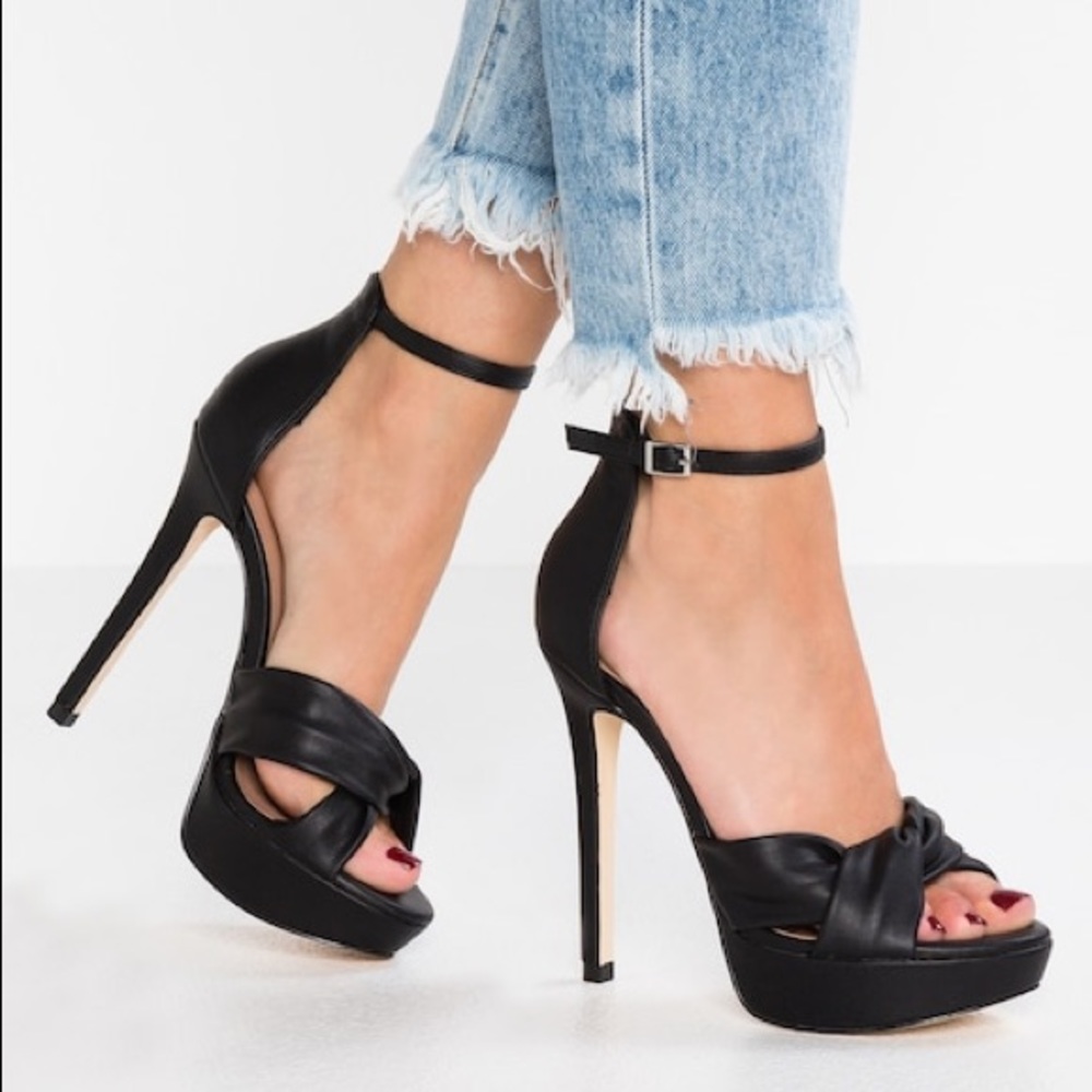 Call it Spring Black Platform Heels